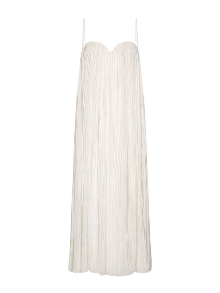 The best white pleated maxi dress - Rotate - On a white background