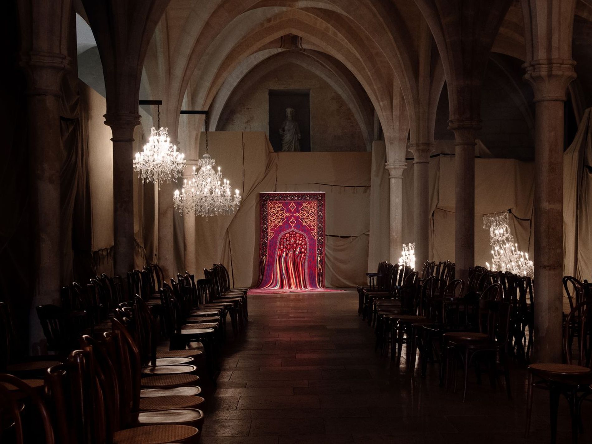Faig Ahmed's Azerbaijani carpets at Acne Studio's SS27 show, Denim Hystoria