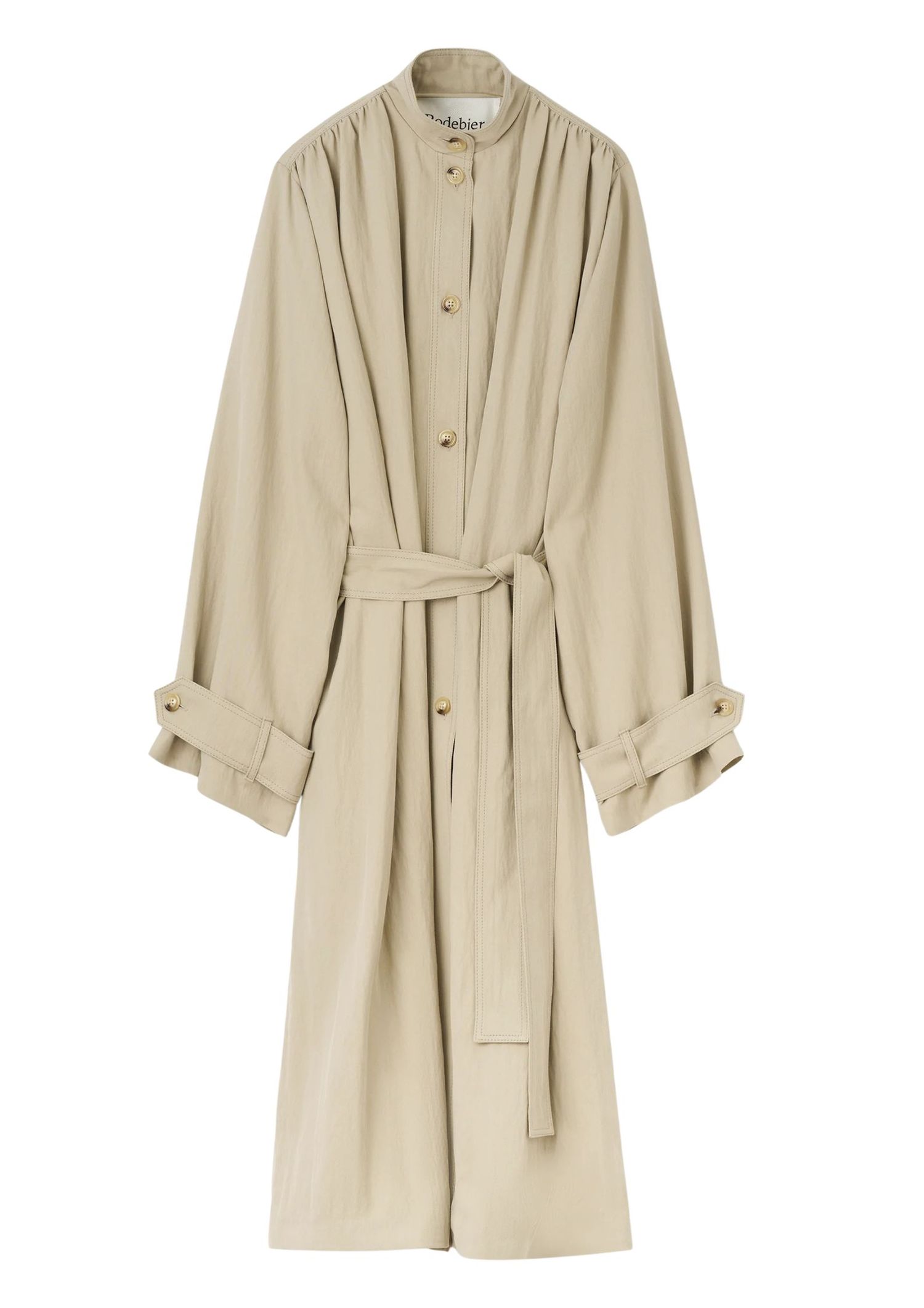 The best trench coat by Rodebjer on a white background
