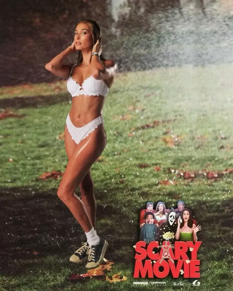 Hailey transformed into Carmen Electra’s character from the iconic horror-comedy Scary Movie.