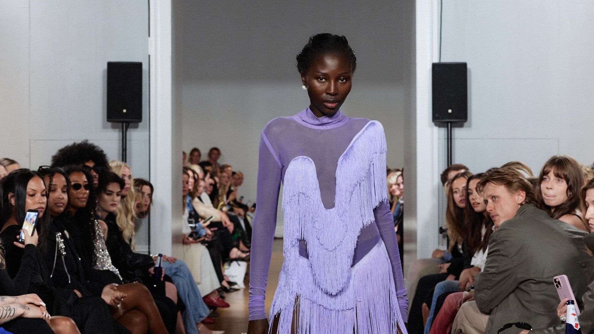 Model walking Pearl Octopuss.y runway at Oslo Runway 2026