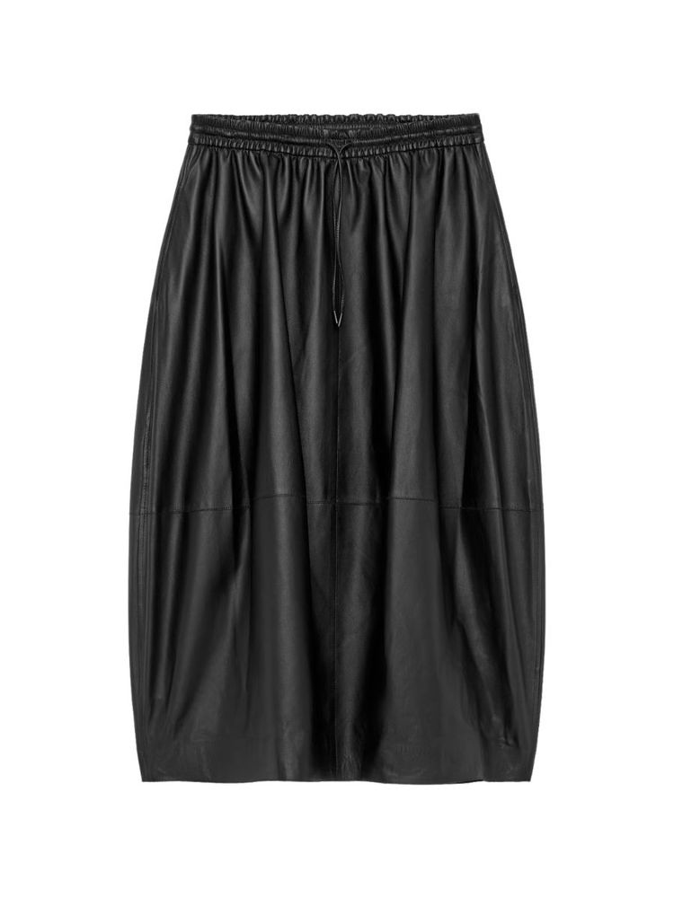 The best leather barrel midi skirt - Arket - On a white background