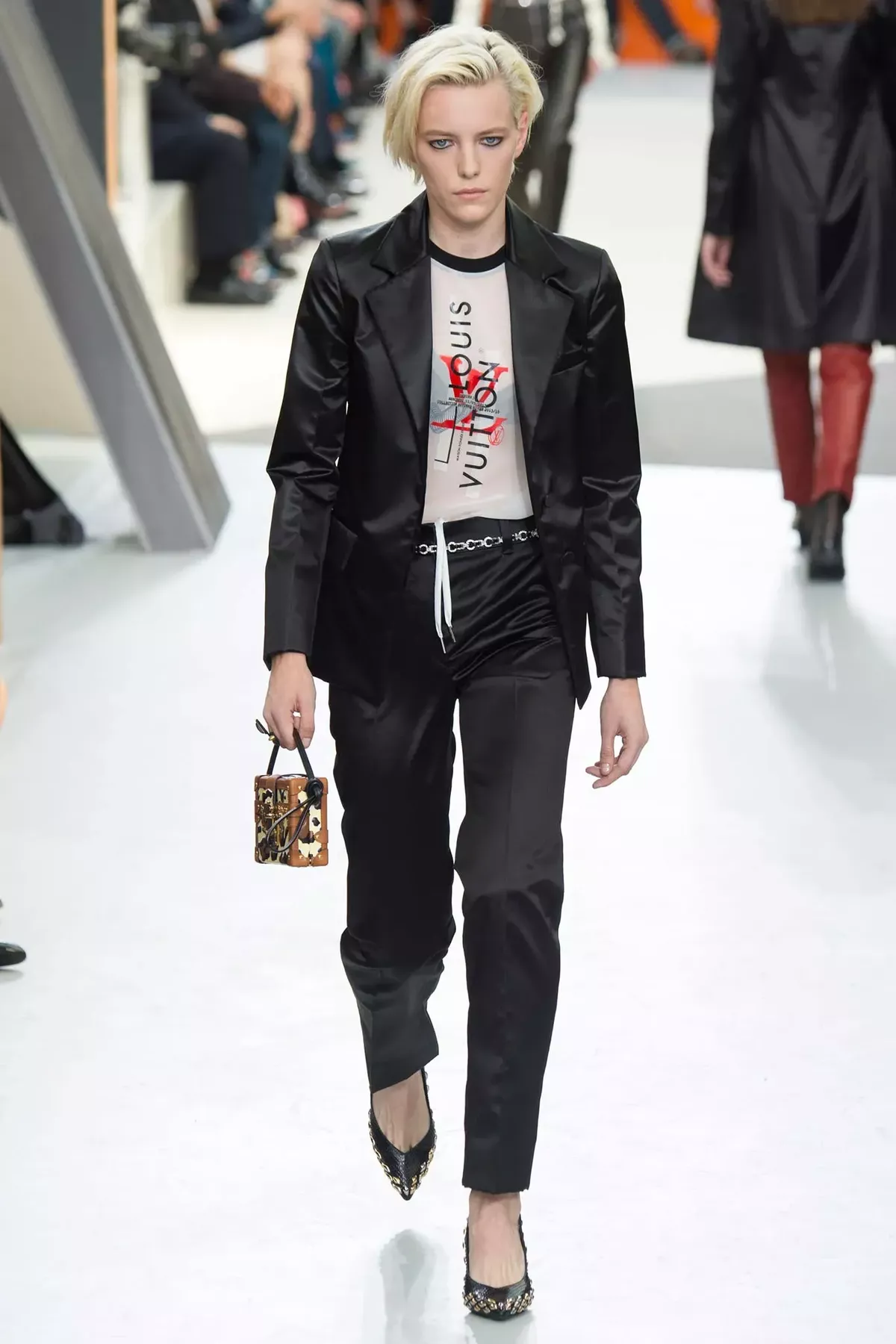 Model Erika Linder walks on the runway during the Louis Vuitton