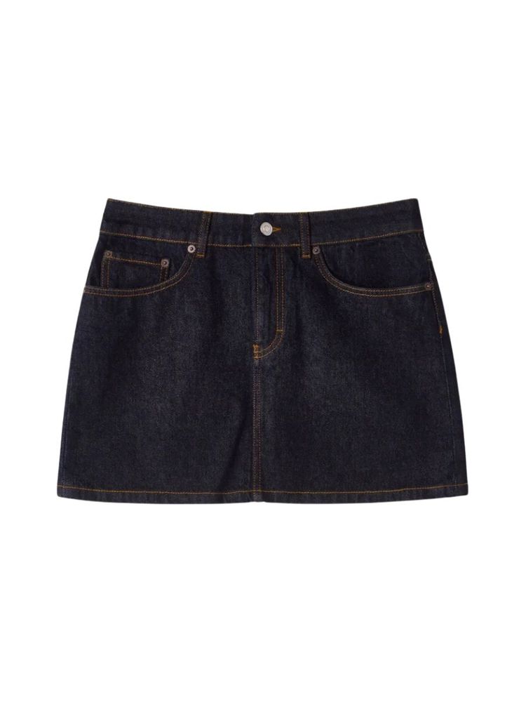 The best dark washed denim mini skirt - Jeanerica - On a white background