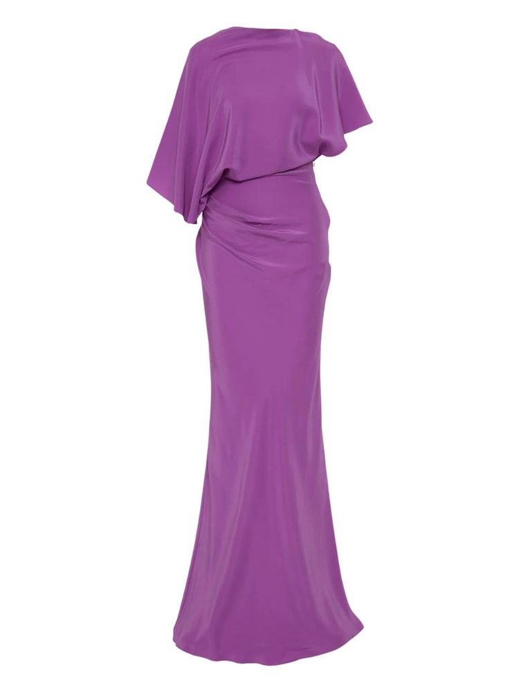 The best purple backless silk dress - Christopher Esber - On a white background