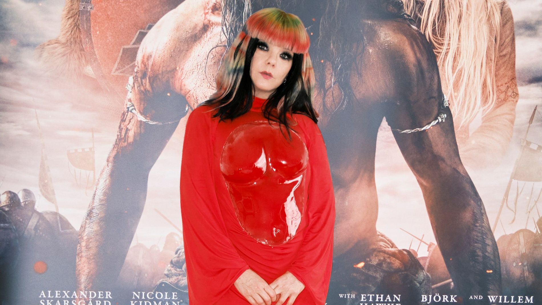 Björk at the Northman premiere wearing Loewe