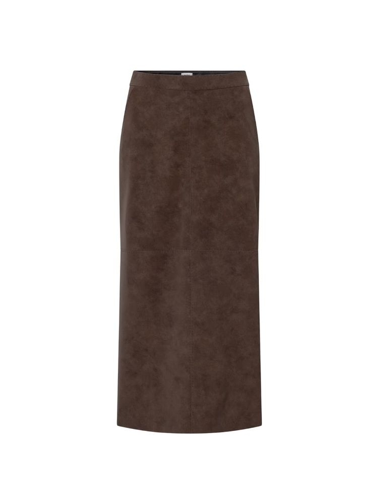 The best brown suede midi skirt - Twist & Tango - On a white background