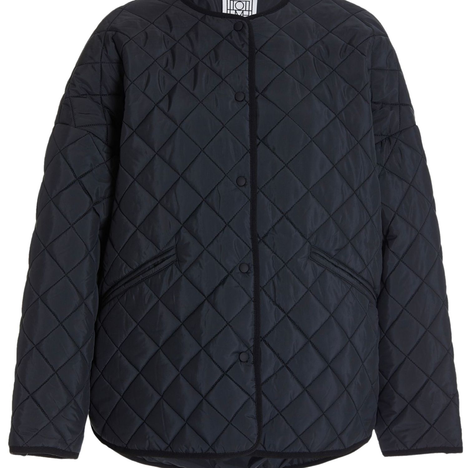 Oversized quilted jacket in black - Toteme