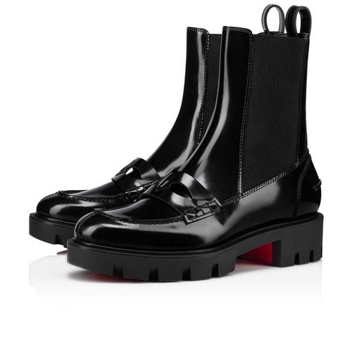 Christian Louboutin Black Montezu Lug Ankle Boots