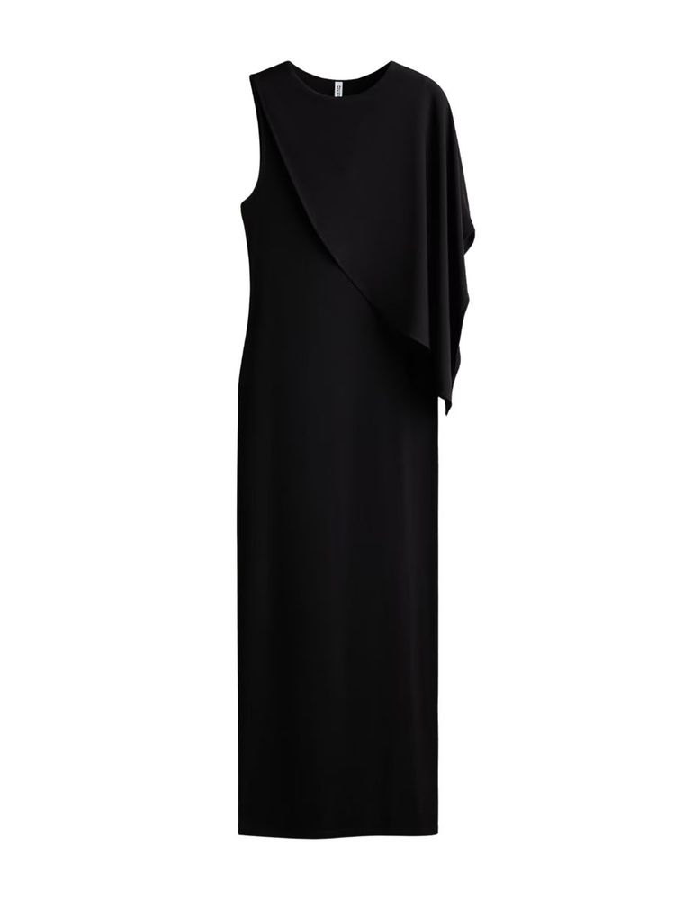 The best black asymmetrical dress - H&M - On a white background