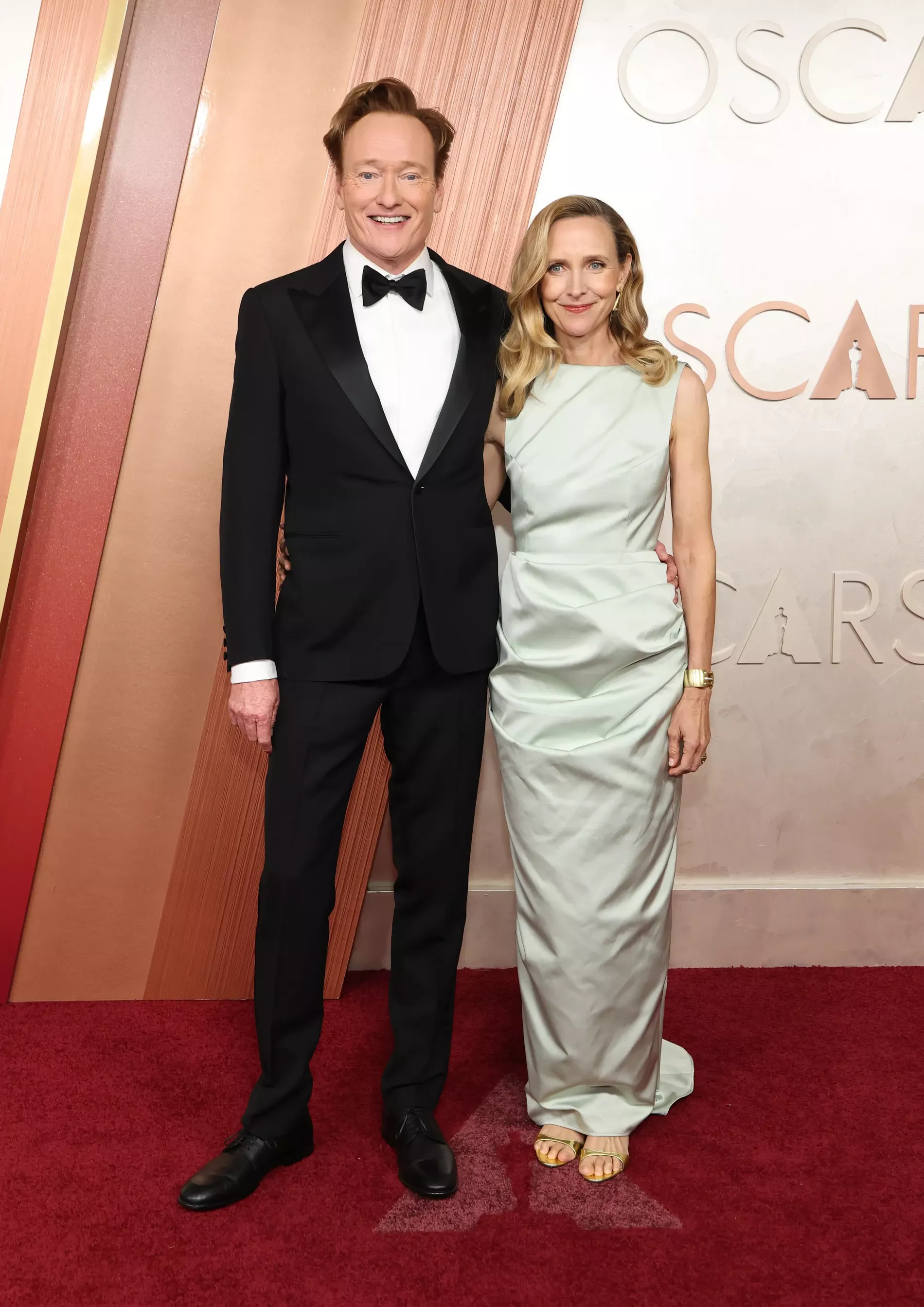 Conan O'Brien and Liza Powel O'Brien at the 2025 Oscars