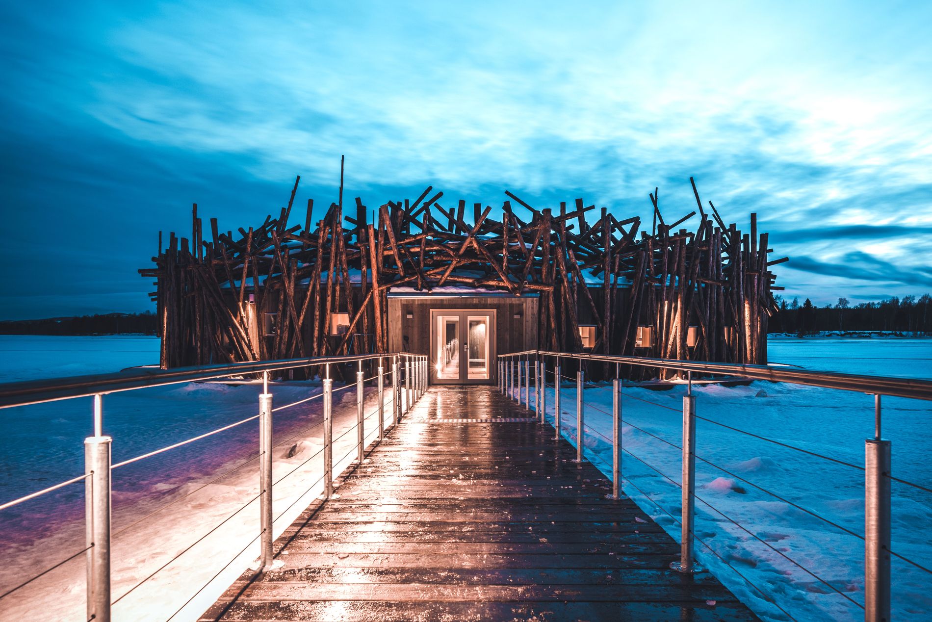 arctic bath scandinavia winter