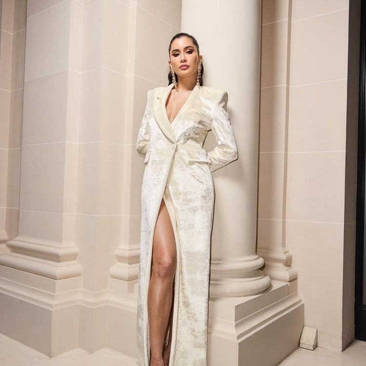 Praya Lundberg at the Schiaparelli AW25 ready-to-wear show