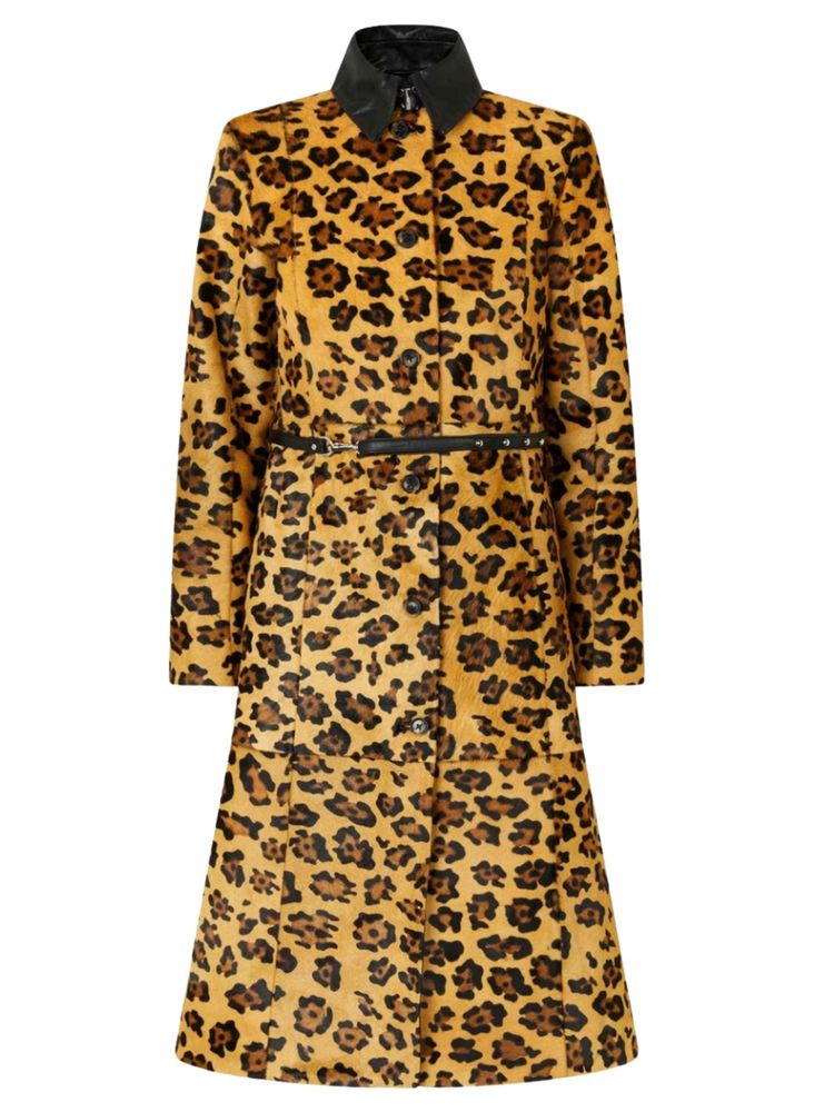 Leopard Print Lapel Long Sleeve Loose Coat
