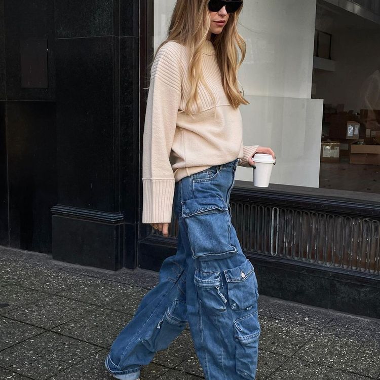 Multi Pockets Trendy Cargo Pants Women's Elastic Waist Design