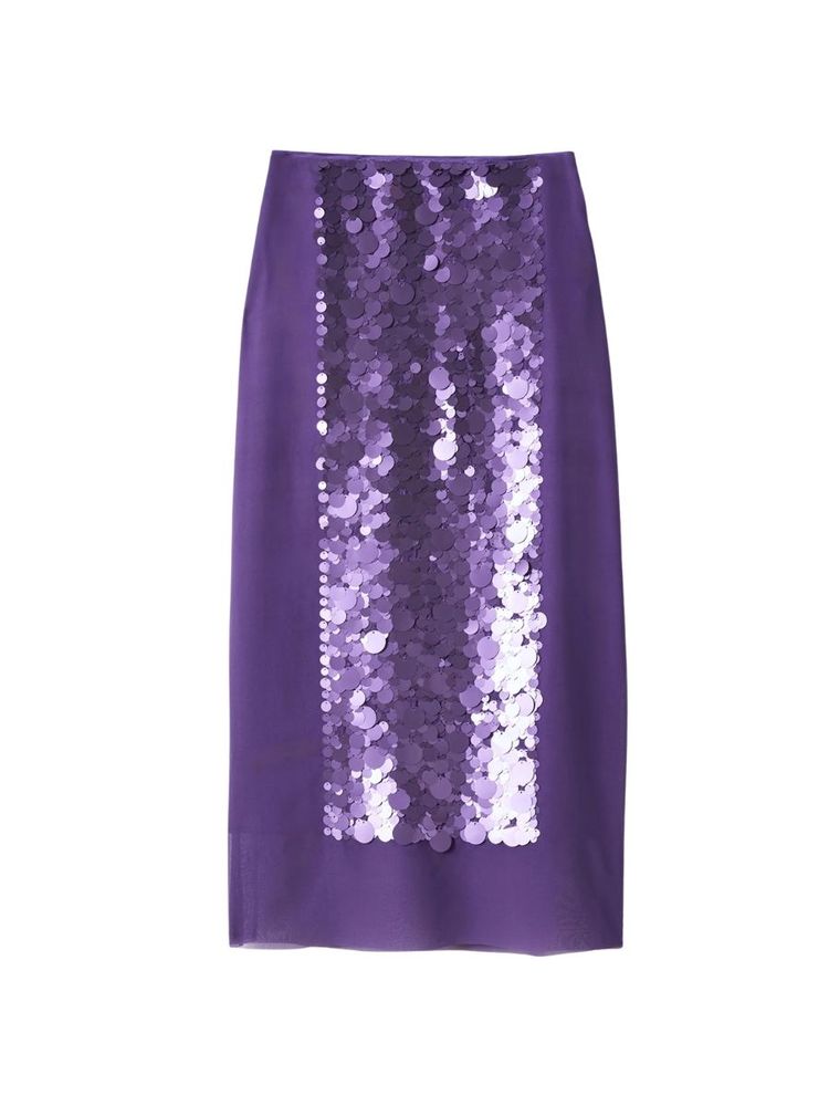 The best purple sequin midi skirt - Joseph - On a white background