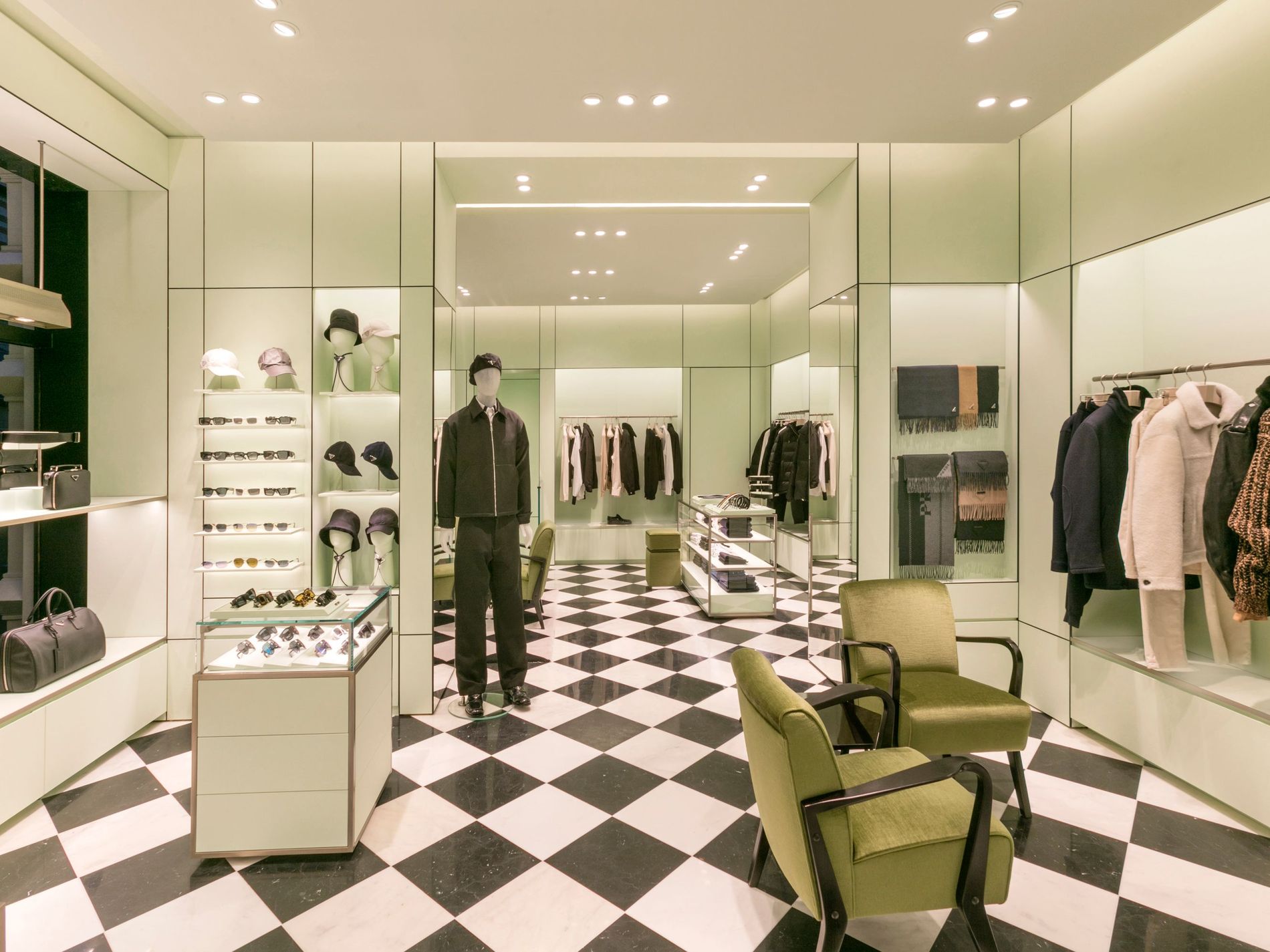 The interiors of Prada's new Stockholm menswear store