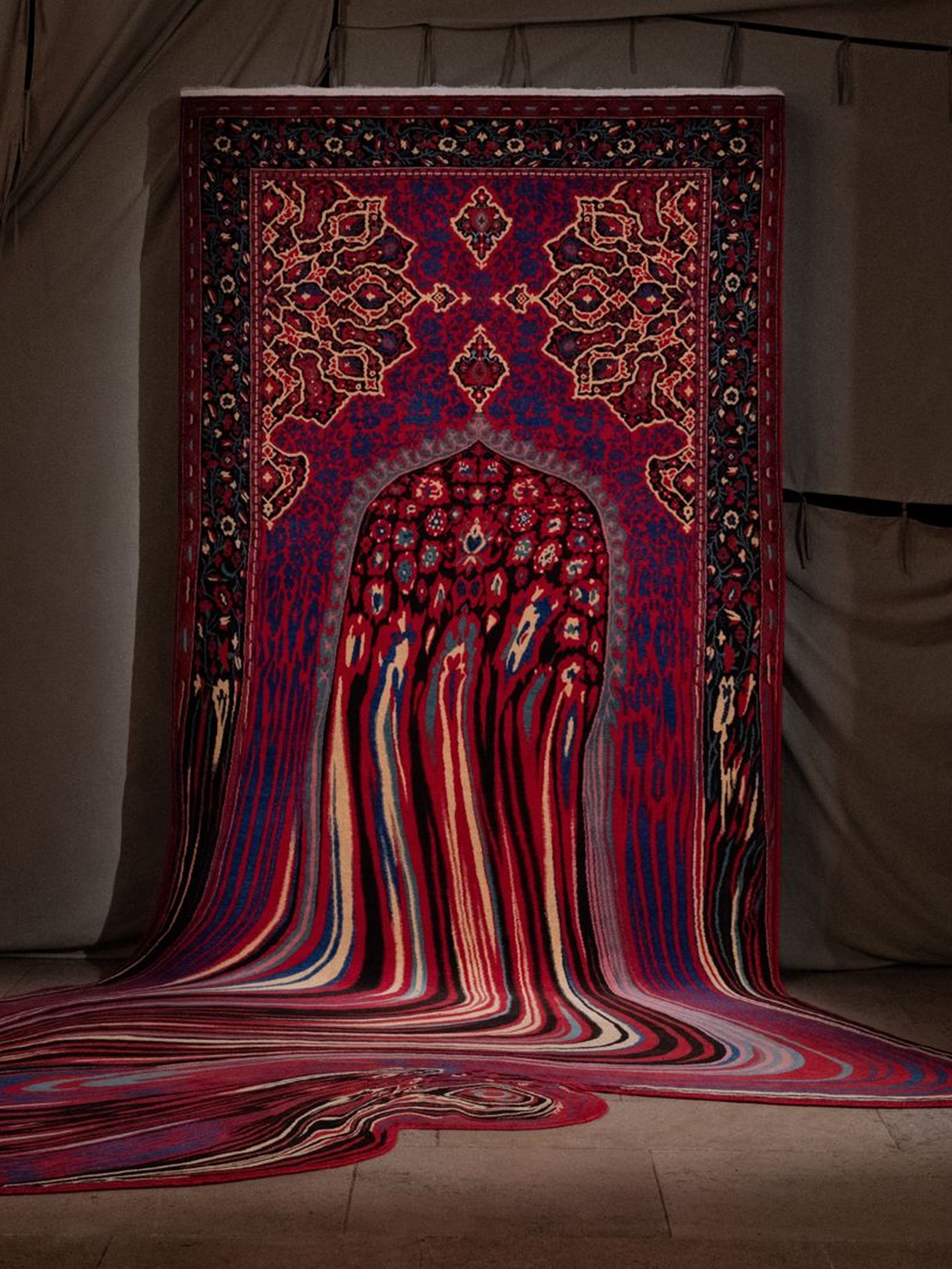 Faig Ahmed's Azerbaijani carpets at Acne Studio's SS27 show, Denim Hystoria