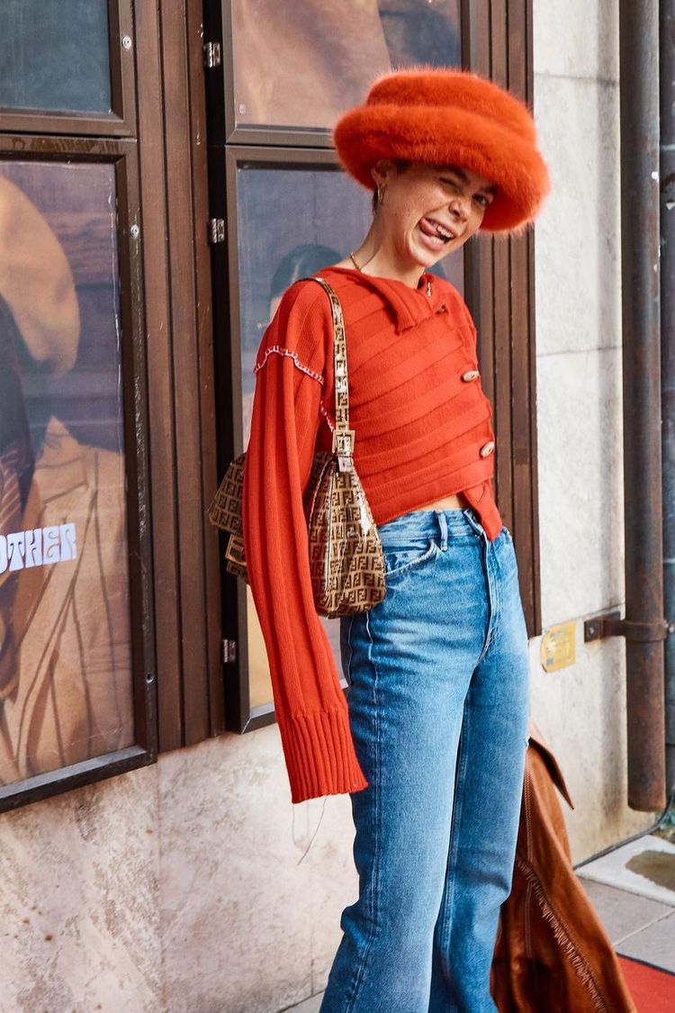 Emma Fridsell in Emma Brewin's Satsuma hat