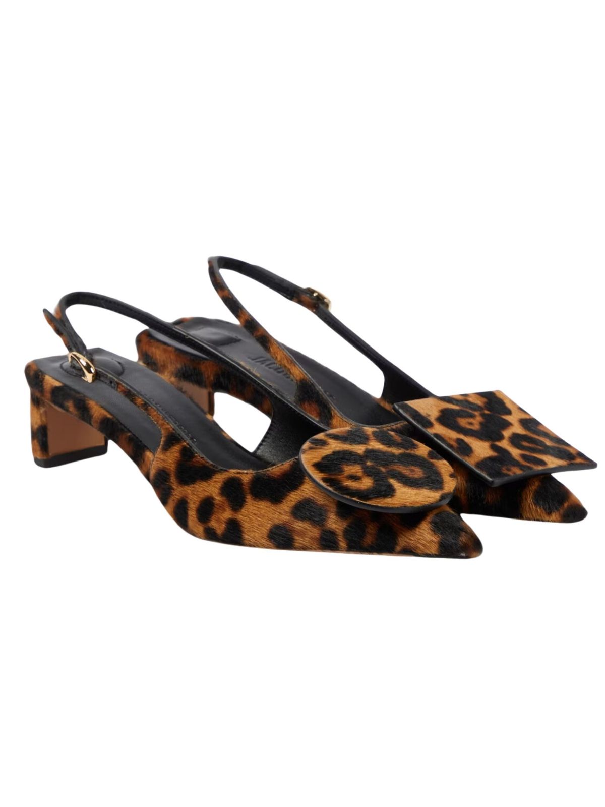 SL DUNE SLINGBACK PUMPS LEOPARD POLISHED CALFSKIN