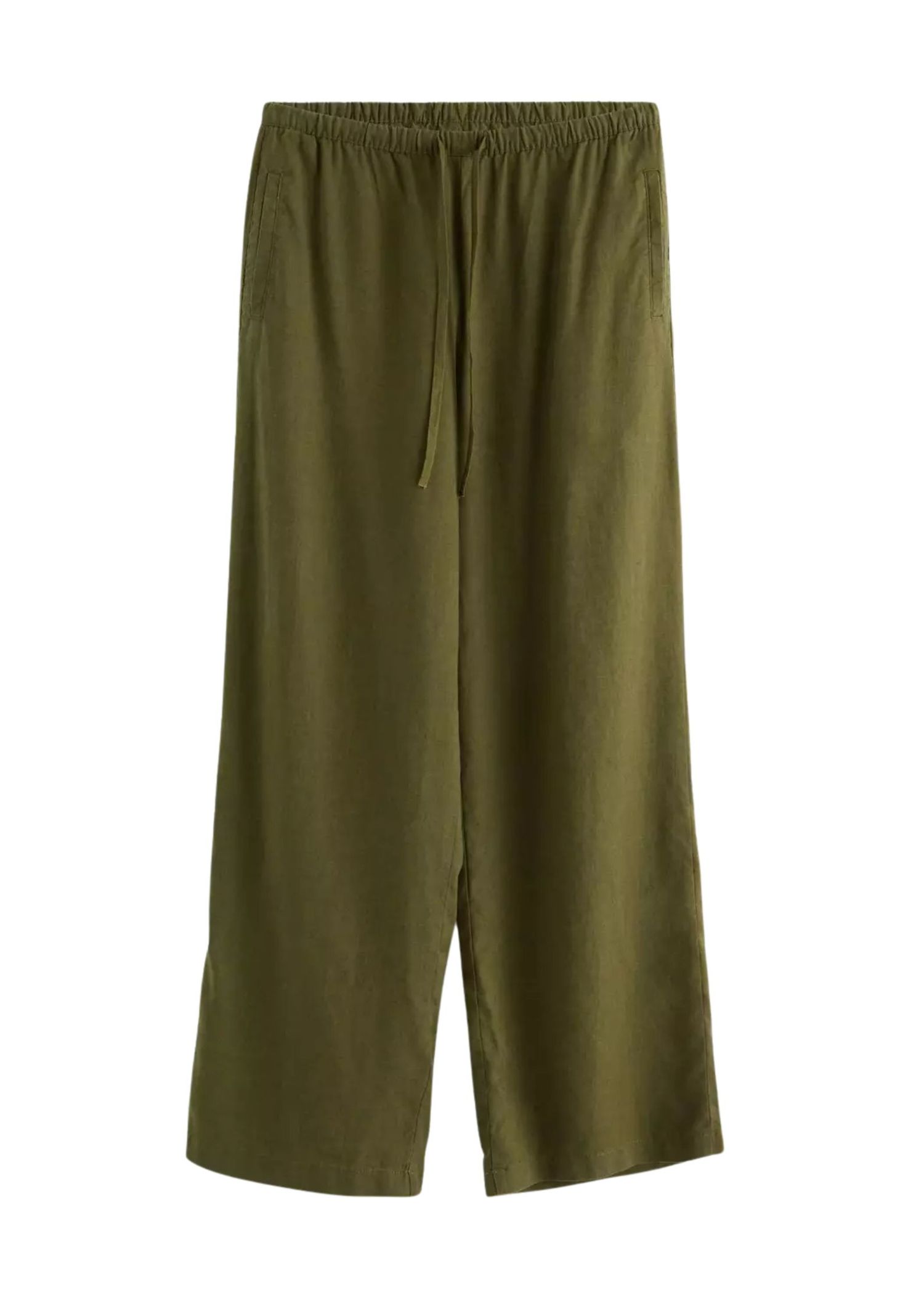 The best green linen trousers - Lindex  - On a white background