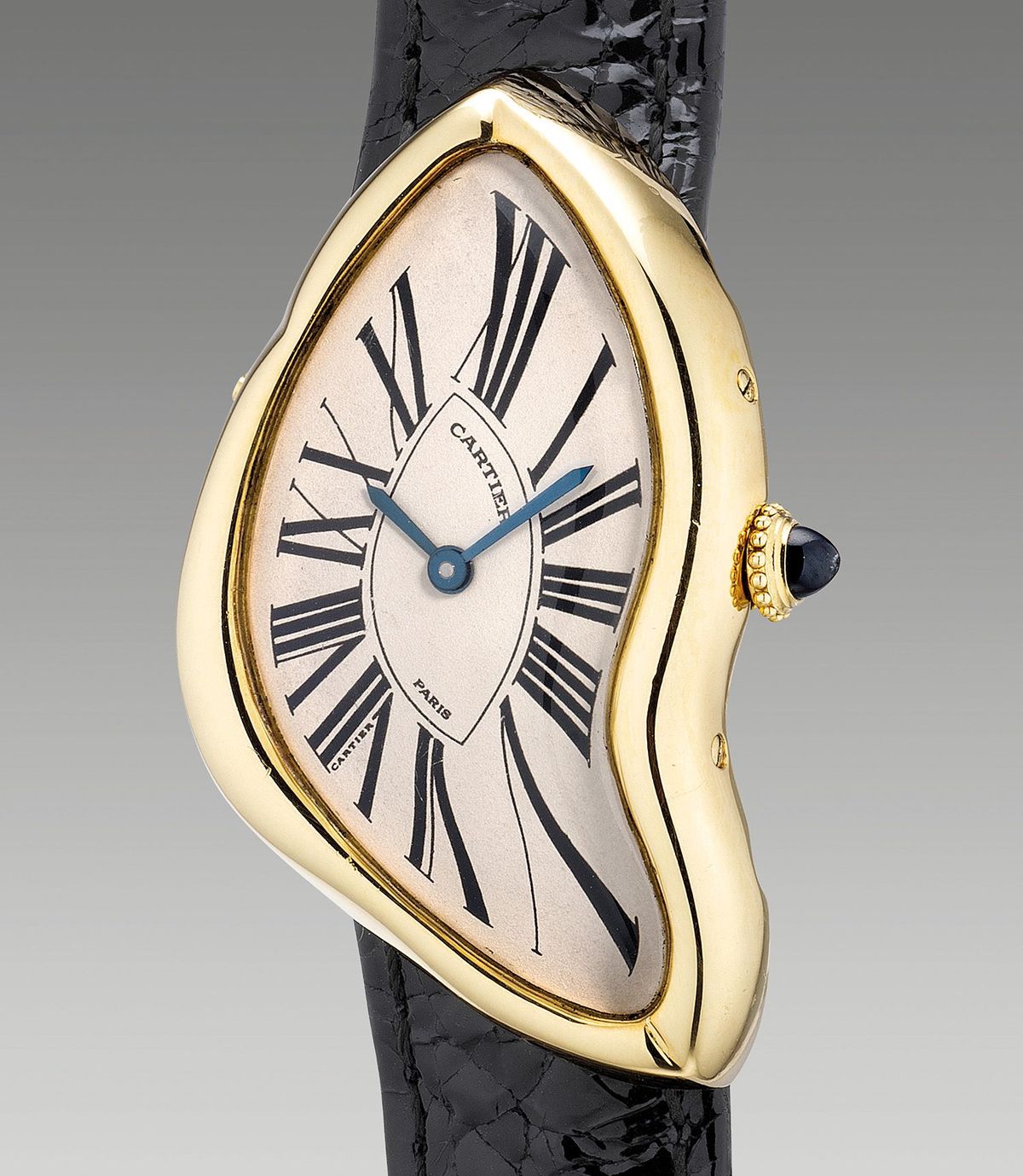 limited edition yellow gold asymmetric wristwatch by Cartier