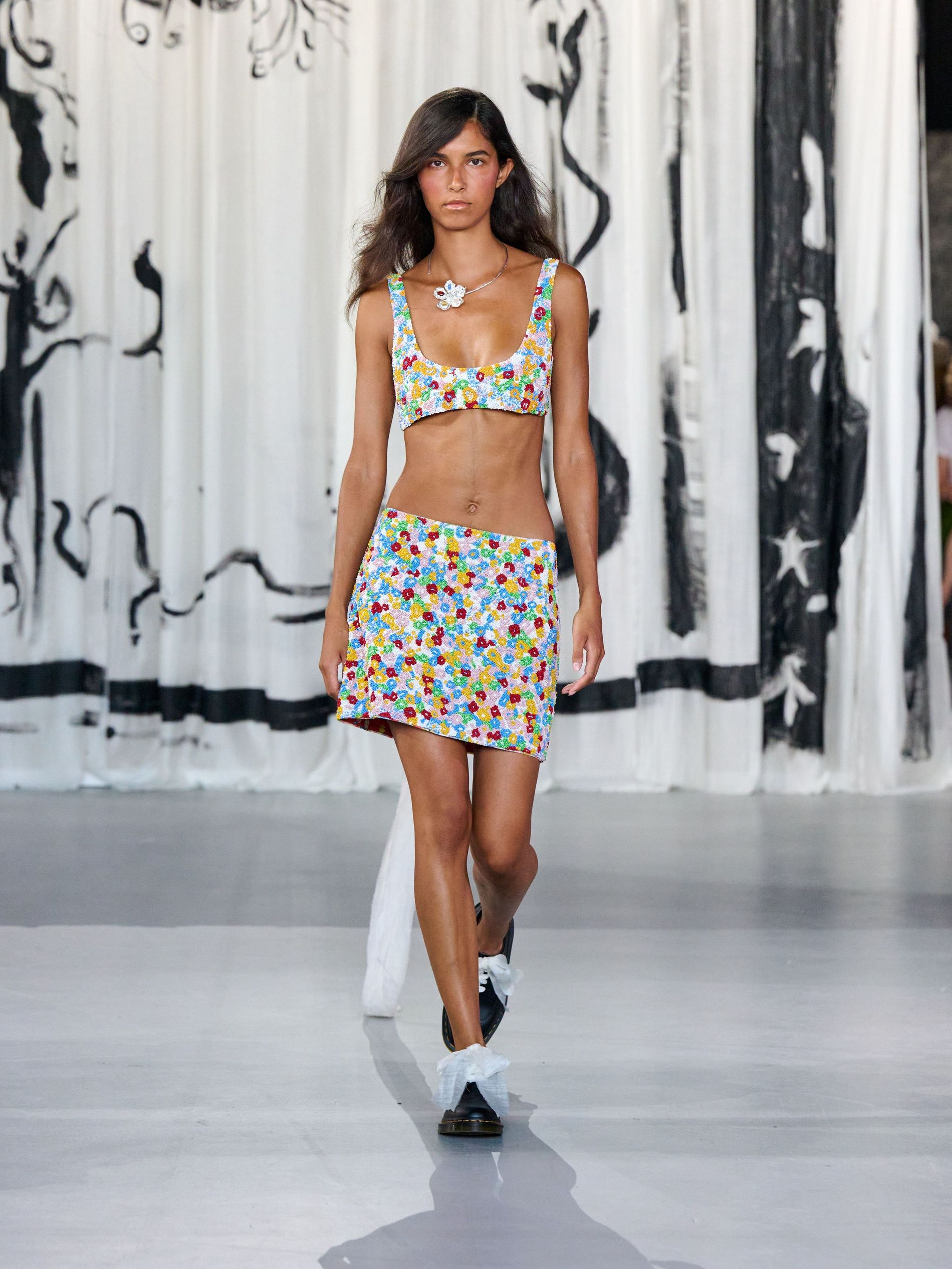 Model walks Stine Goya runway show at CPHFW SS27