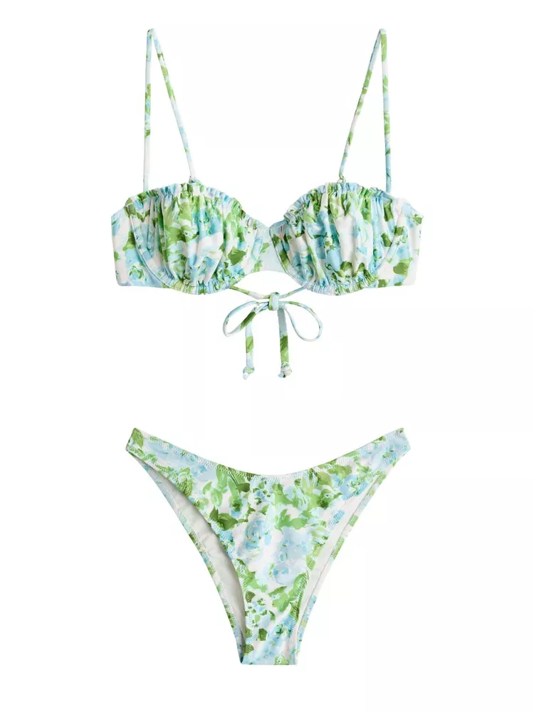 The best floral bandeau bikini - H&M - On a white background