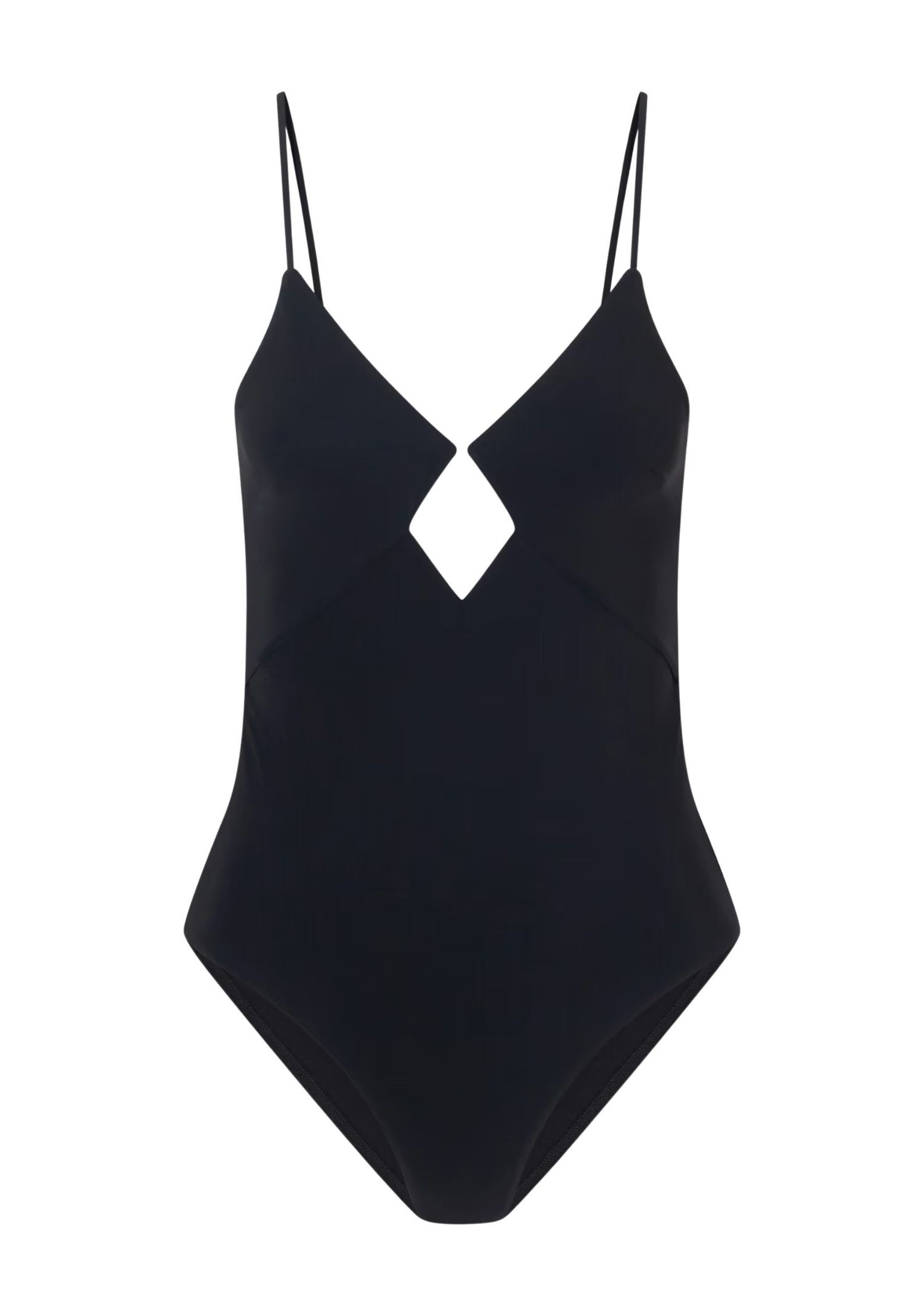 diamond cut-out black one-piece swimsuit
