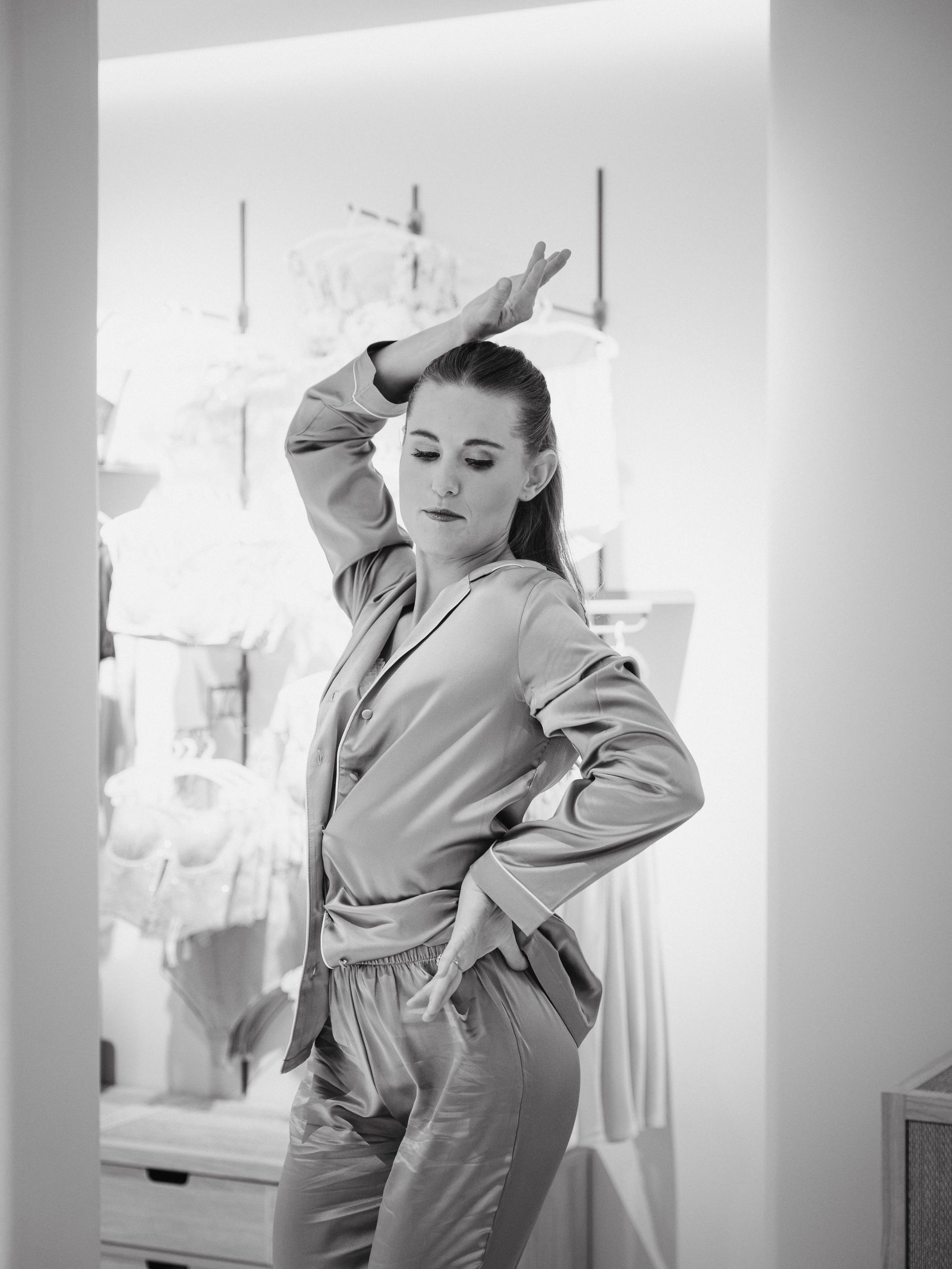 Dancer in intimissimi lounge wear on the Intimissimi X Vogue Scandinavia event