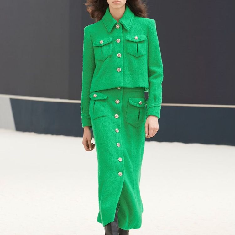 Chanel green suit clearance