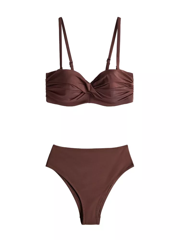 The best brown high waisted bikini - H&M - On a white background