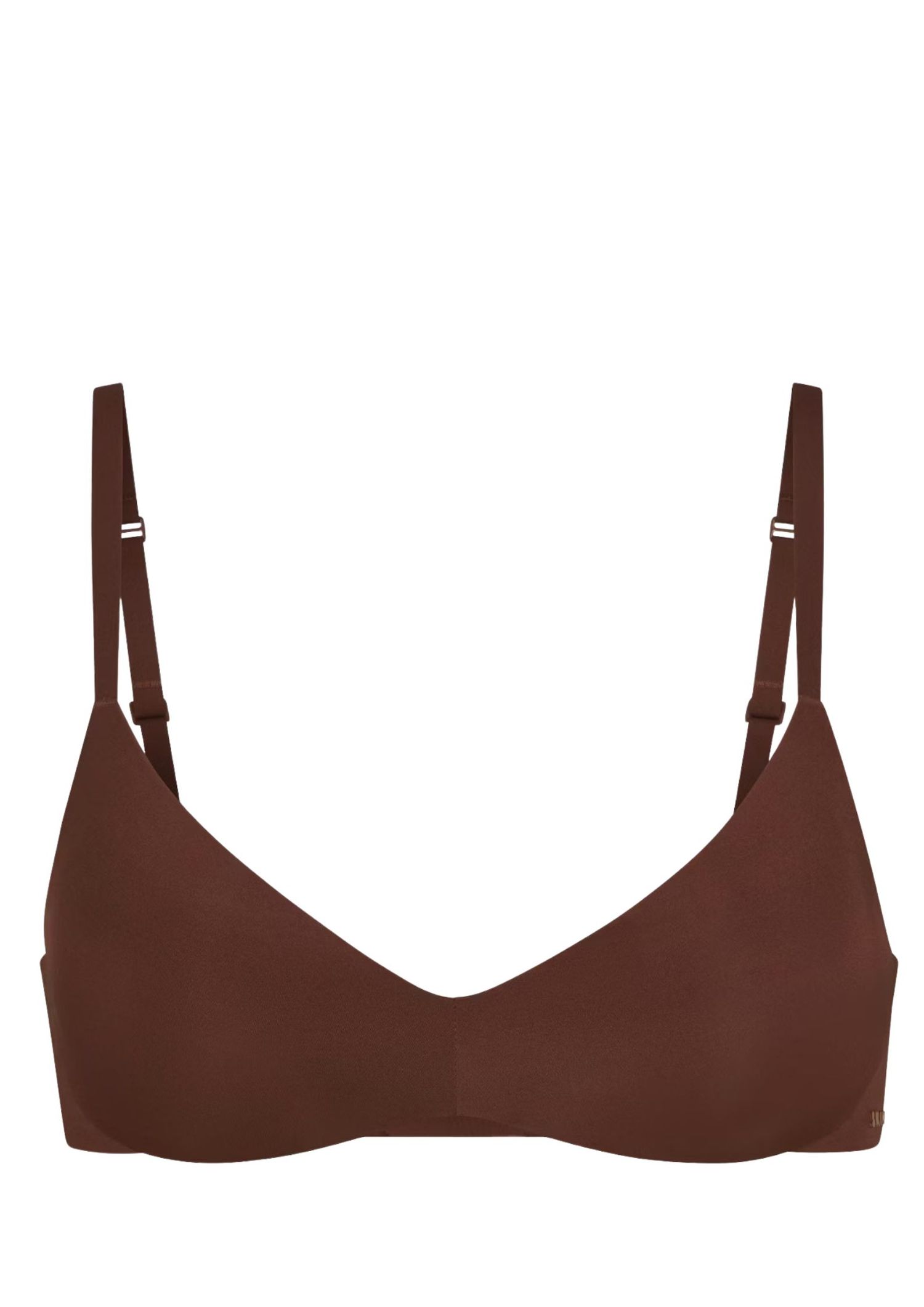 Brown skims wireless push-up bra
