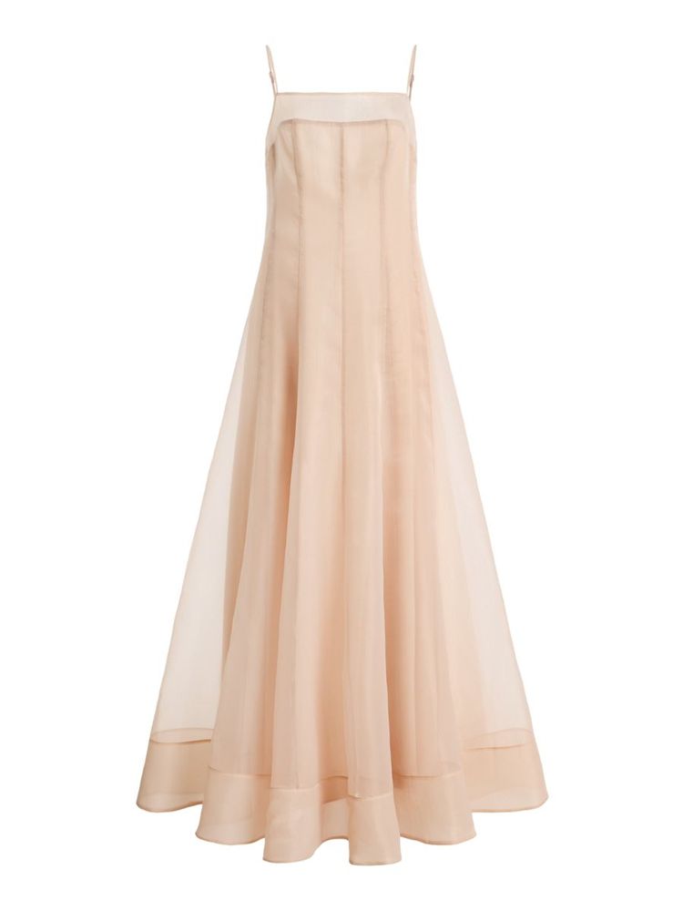The best light pink maxi dress - Staud - On a white background