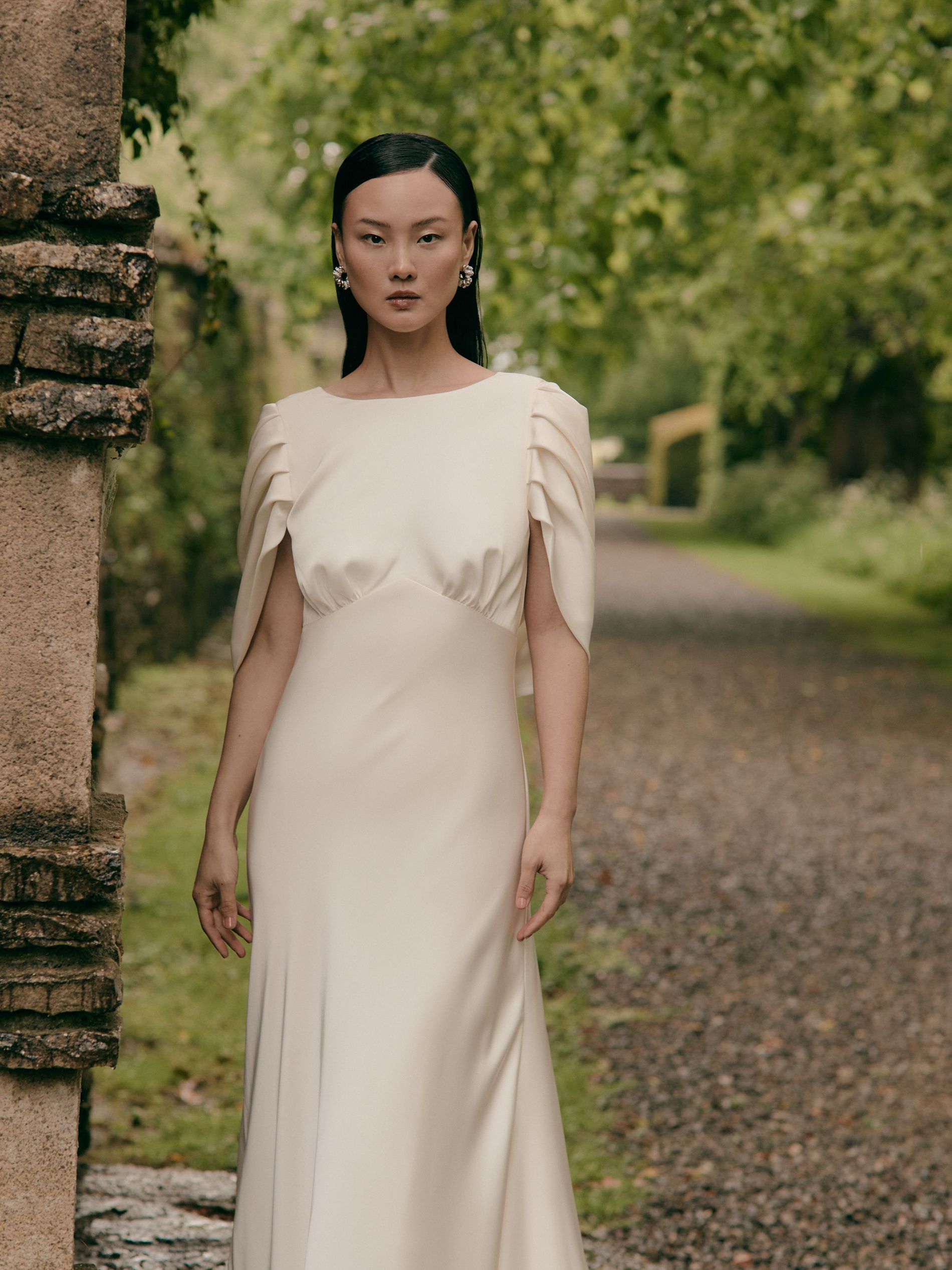 Bride in silk gown