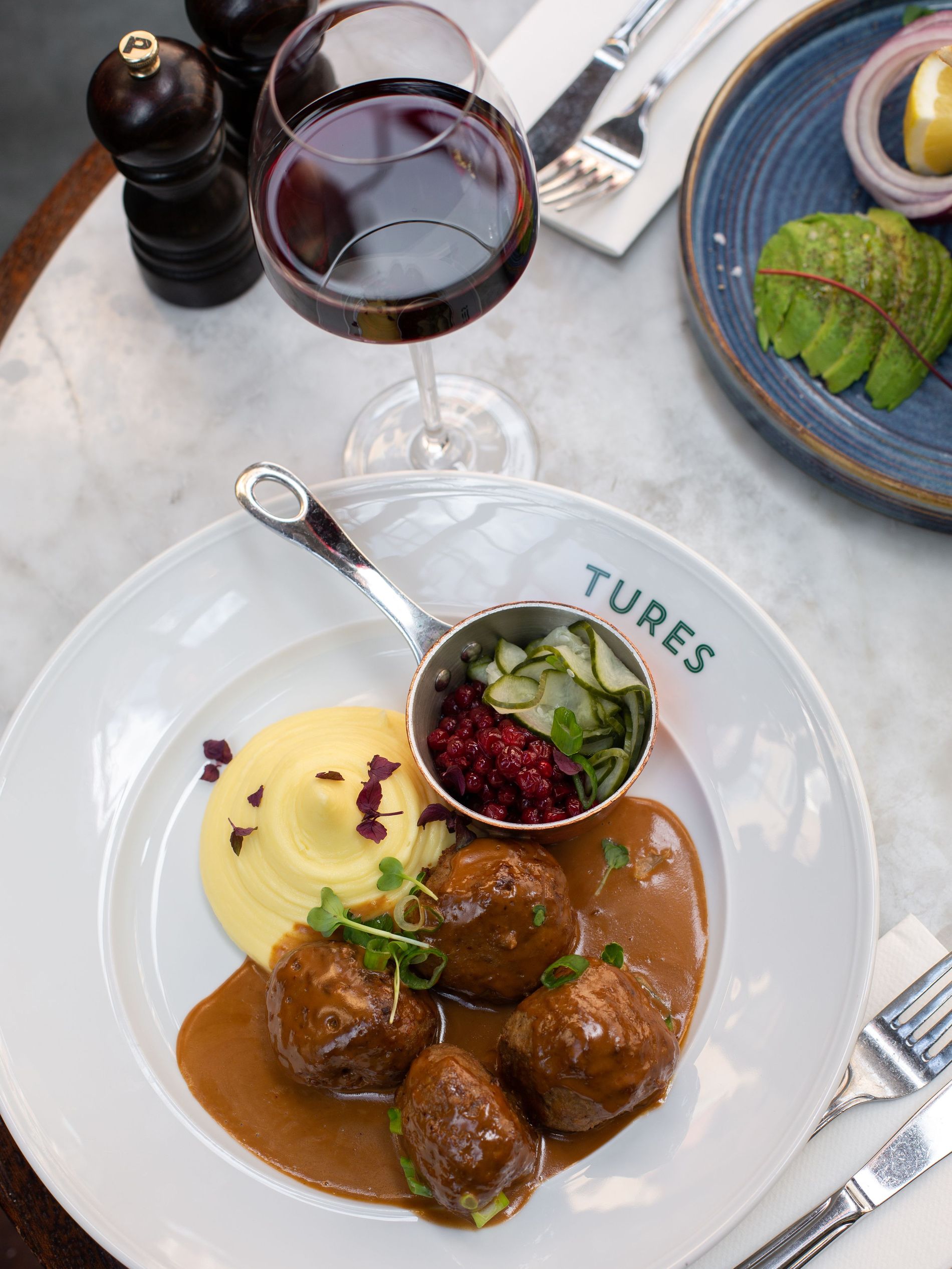 Meatballs are best served at restaurant Tures in Sturegallerian