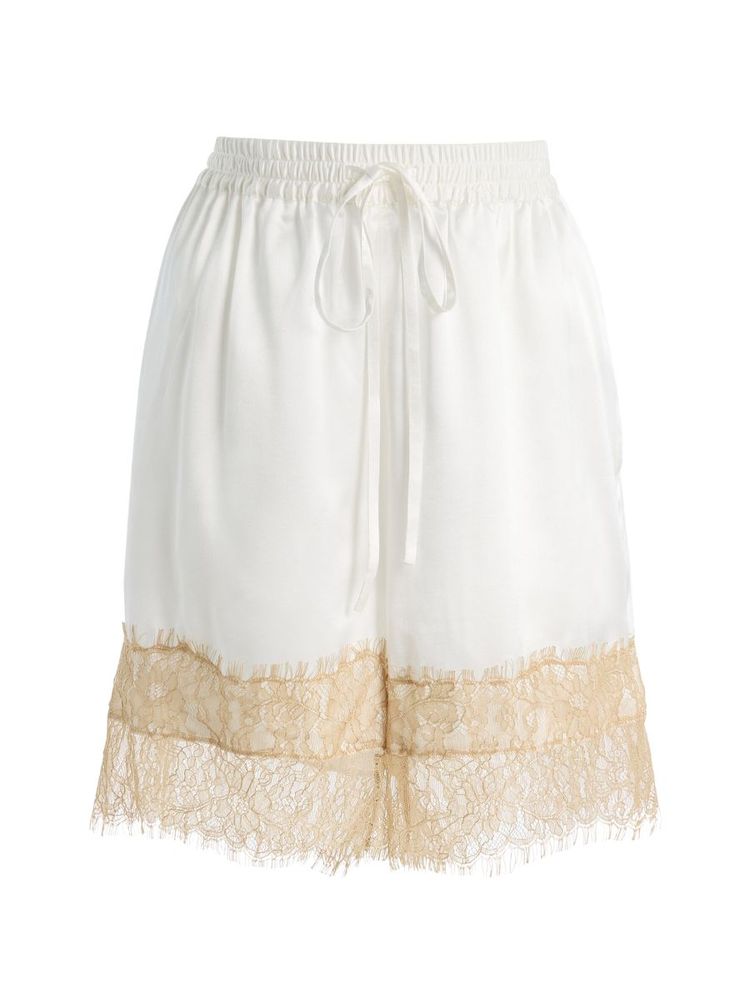 The best white lace-trimmed shorts - Third Form - On a white background