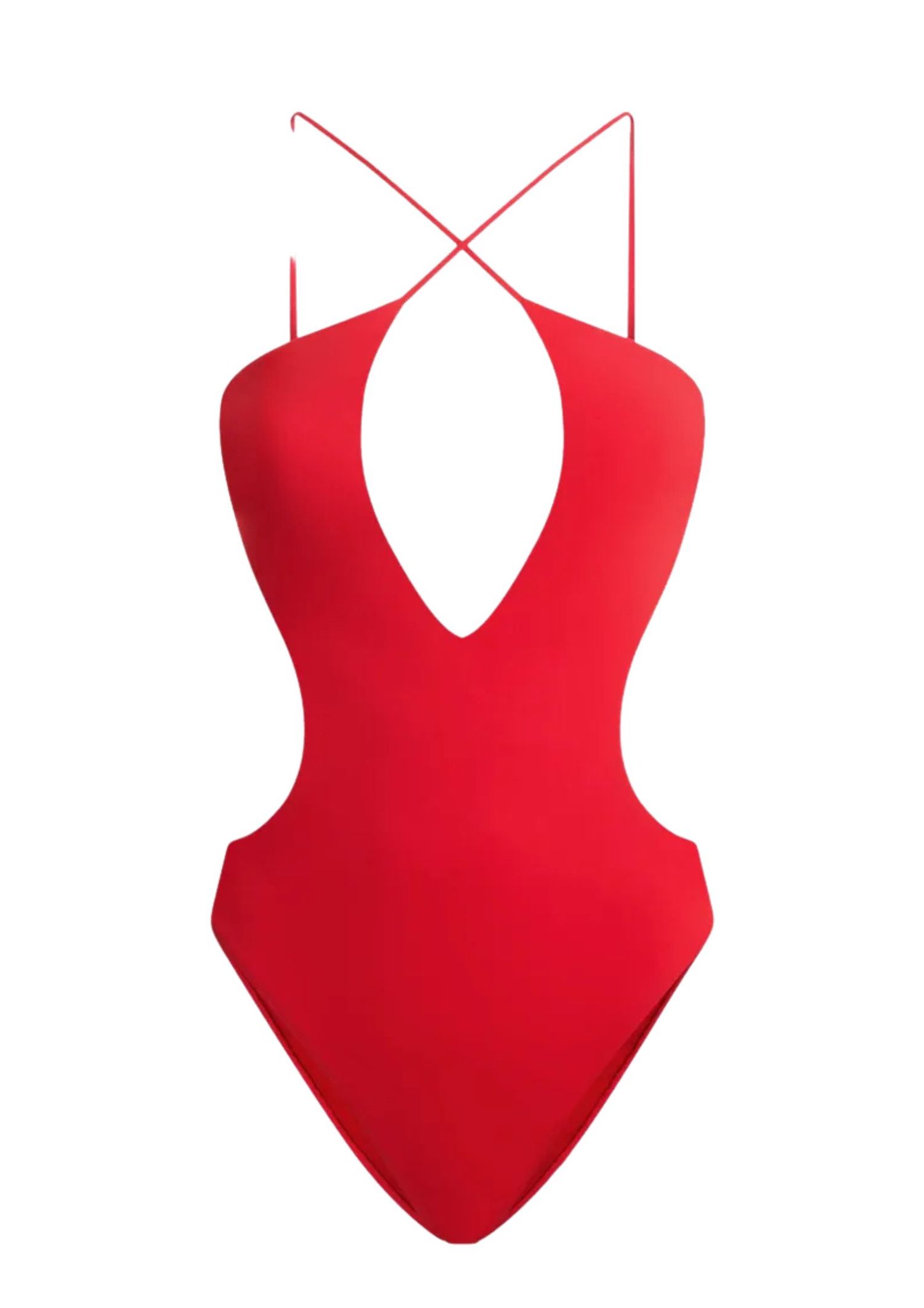 Red cut-out swimsuit
