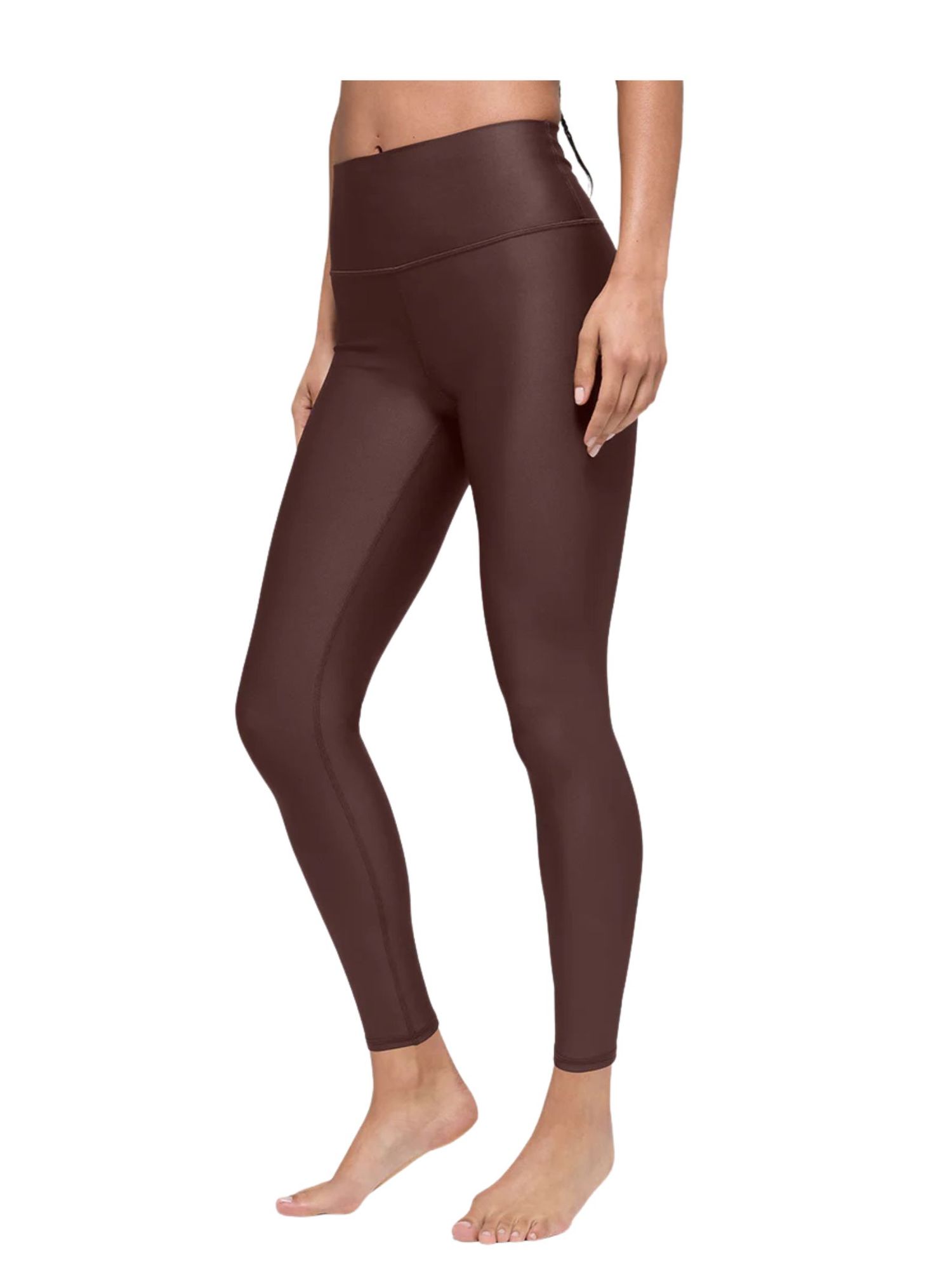 Brown high-waisted gym leggings