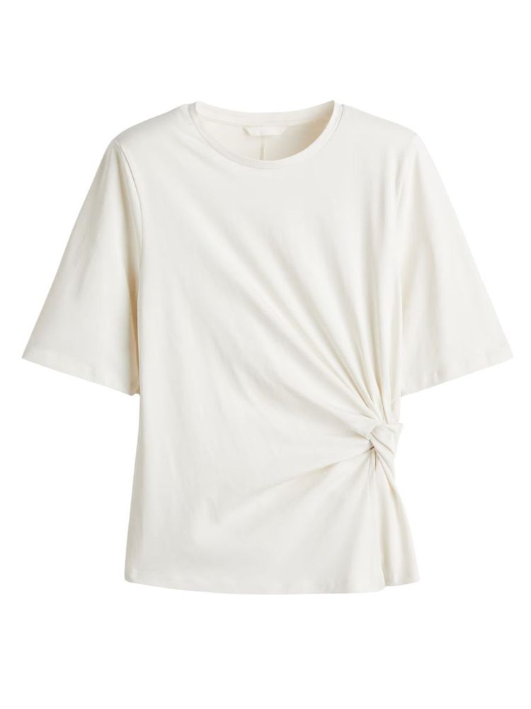 The best white T-shirt with twisted detail - H&M - On a white background