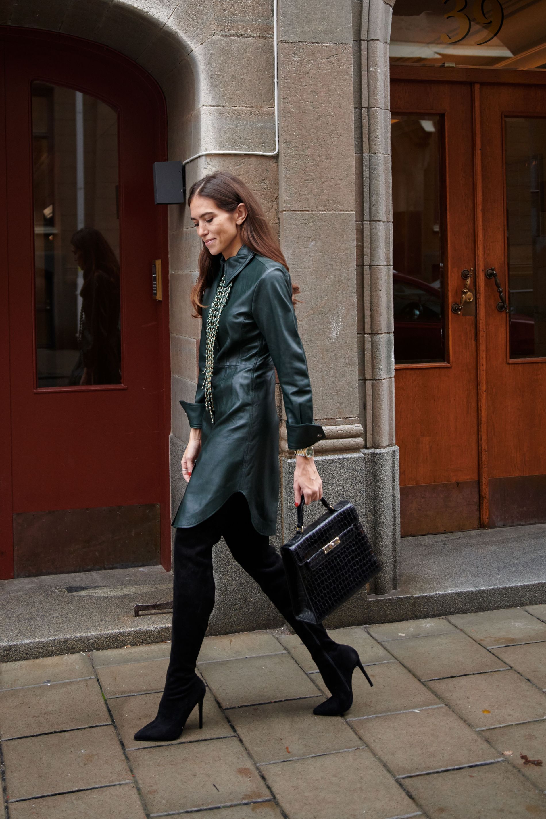 Natalie Salmon Digital Editor Vogue street style stockholm green dress 