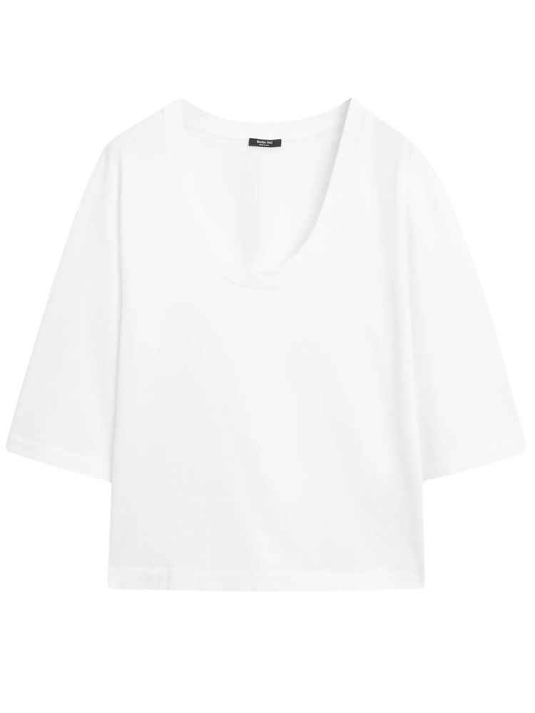 The best white scoop neck t-shirt - Massimo Dutti - On a white background