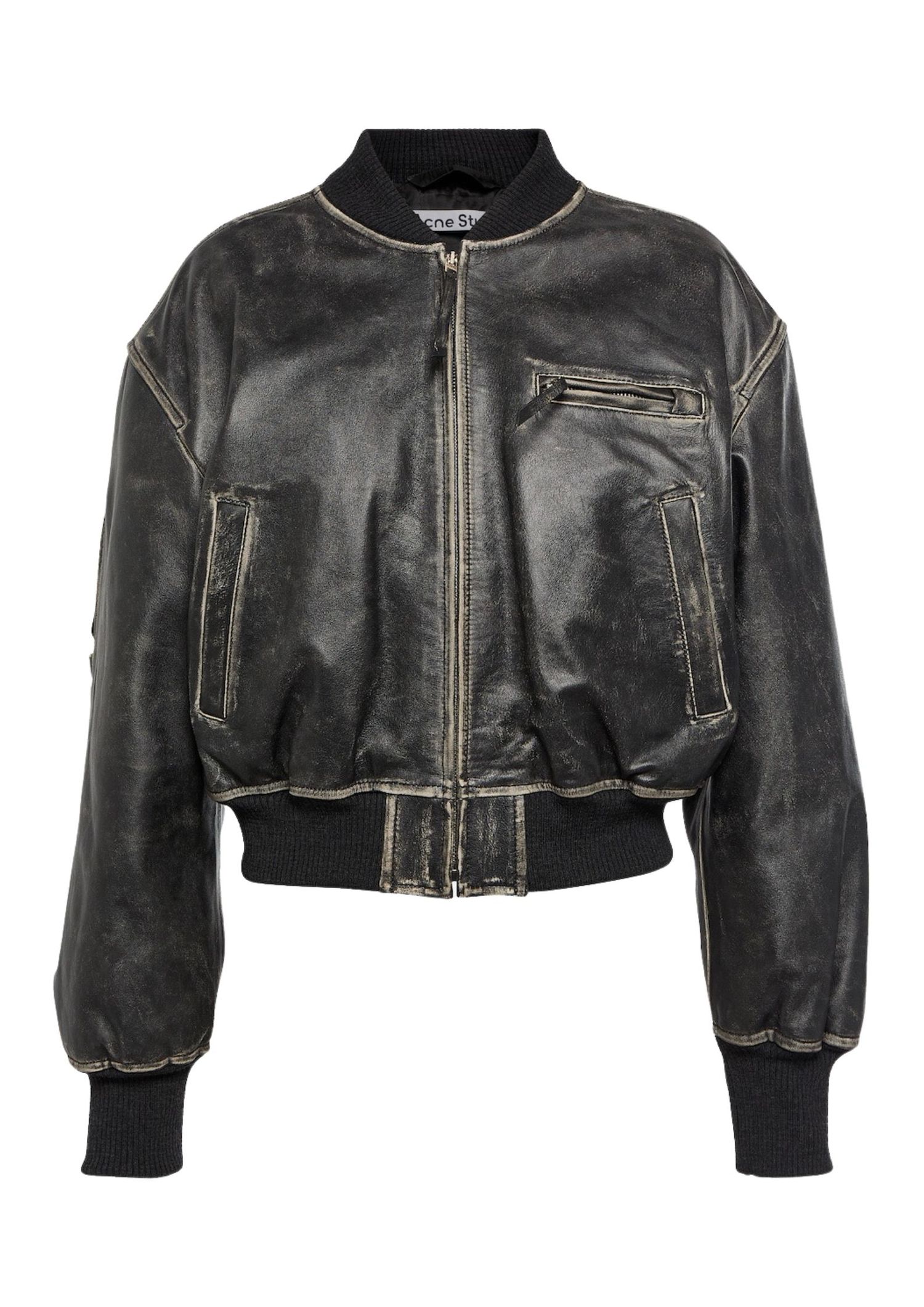 Vintage☆羊革☆ heavy leather bomber jacket-