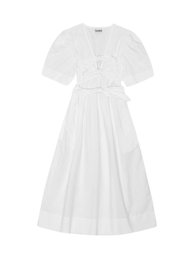 The best white midi dress - Ganni - On a white background