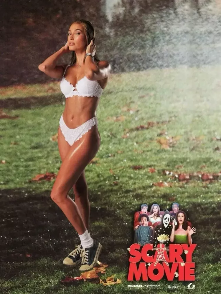 Hailey transformed into Carmen Electra’s character from the iconic horror-comedy Scary Movie.