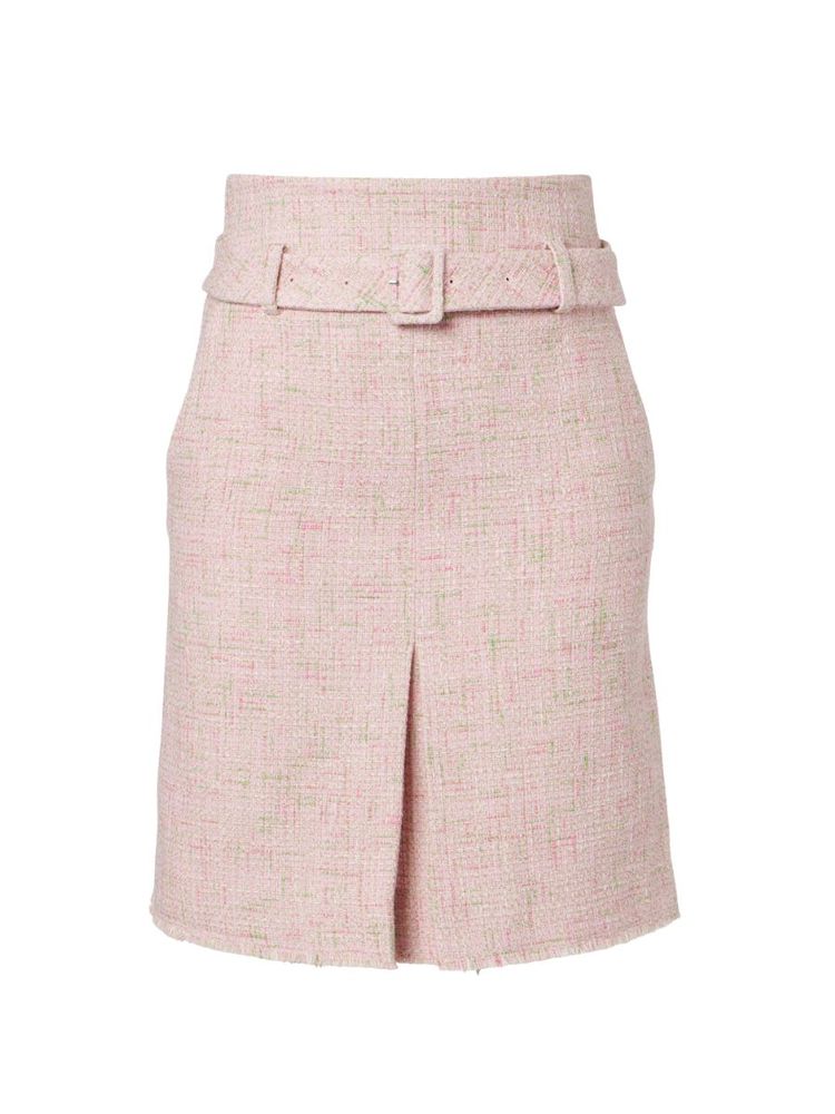 The best pink tweed midi skirt - Shushu Tong - On a white background