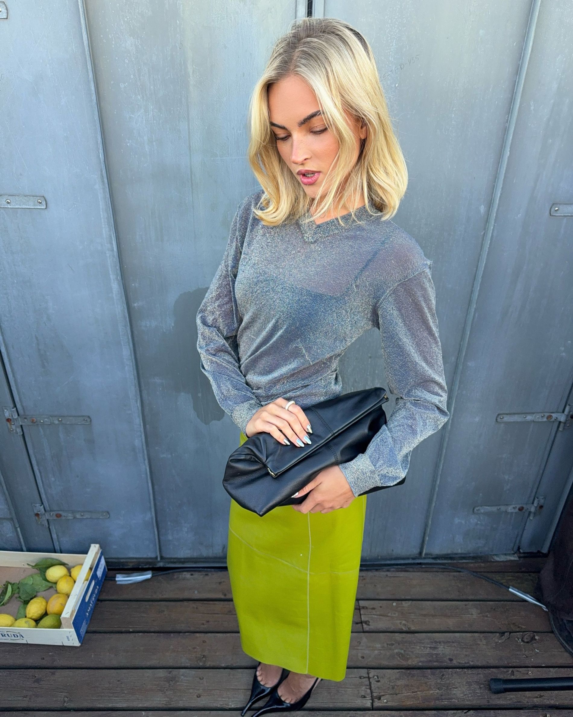 Emilia Silberg wears top from Tory burch and bag from Flattered to Copenhagen Fashion Week