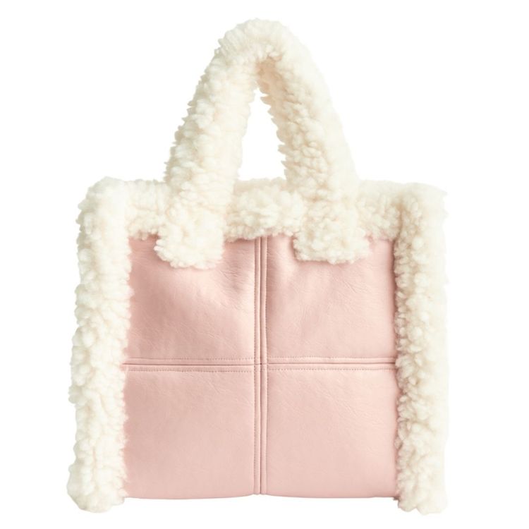 Furry Pink Crossbody Tote Bag