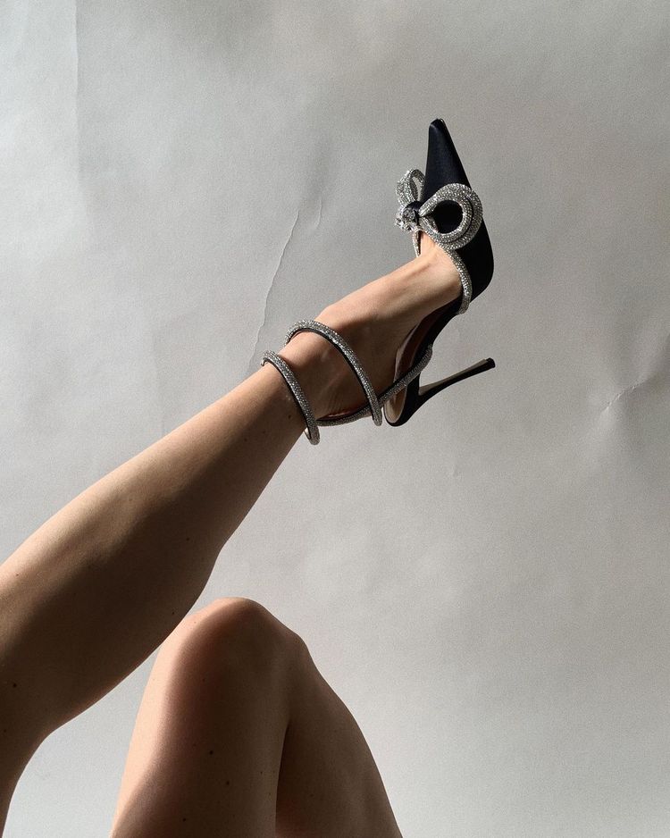 MACH & MACH black glittery heels