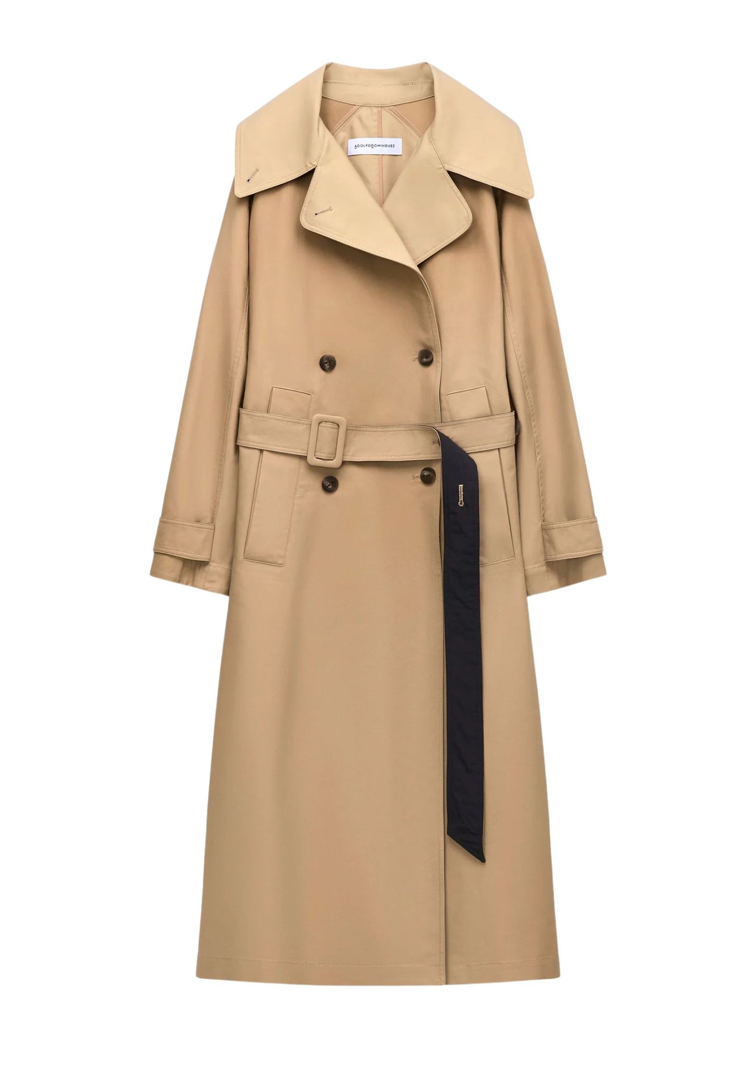 The best trench coat by Adolfo Dominguez on a white background